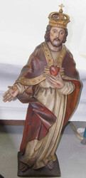 Heiligsten Herzens Jesu, Holzfigur, fabrig bemalt, minimale ...