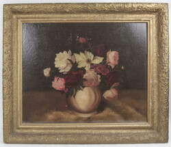 Ölgemälde auf Platte "Blumenstillleben" im traditionellen Stil ...