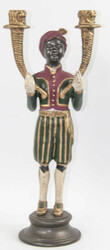 zweiarmiger Kerzenleuchter im Kolonialstil "orientalischer Diener mit ...