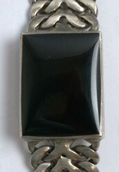 Armband, 925er Silber, mit Onyx. Länge ca. 18,5 cm  Automatically ...