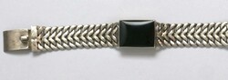Armband, 925er Silber, mit Onyx. Länge ca. 18,5 cm  Automatically ...
