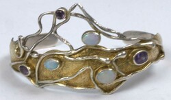 Bracelet, 925 sterling silver, with onyx. Length approx. 18.5 cm