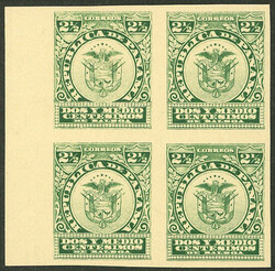 Yvert 92, 1906 2½c. Coat of arms, PROOF in green printed on thick ...