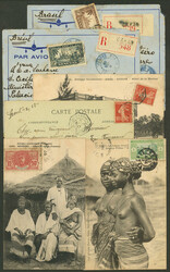 4 Postcards + 2 airmail covers sent to Argentina and Brazil with nice ...