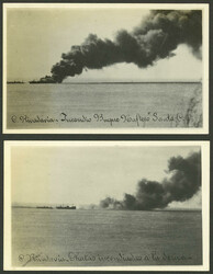 Oil tanker "Santa Cruz" on fire, Comodoro Rivadavia, year 1933: 2 ...