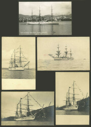 FRIGATE SARMIENTO: 5 Postcards or real photo PCs of the ship, all old ...