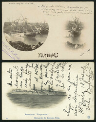 2 Old postcards with views of battle ships, VF quality!