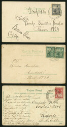3 Old postcards showing RURAL scenes: Dairy farm, slaughering a calf, ...