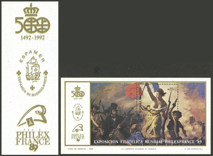 GJ.HB 78a, French Revolution, with VARIETY: Double impression of gold ...