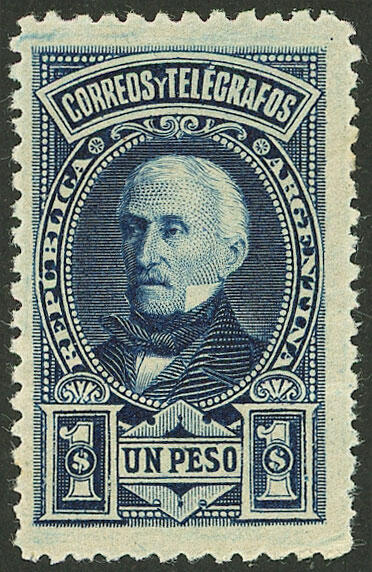 GJ.115, $1 San Martín, excellent stamp with pristine gum, superb