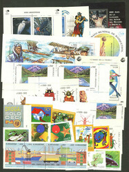 Lot of 75 stamps + 12 s.sheets of 1990s with very little duplication, ...