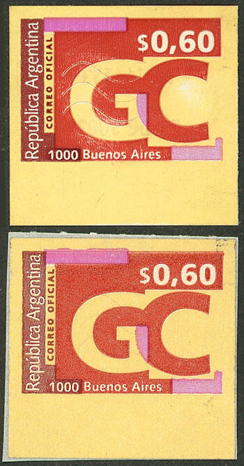 GJ.2 + 2A, $0.60 on UNSURFACED + CHALKY cream paper, both UNUSED ...