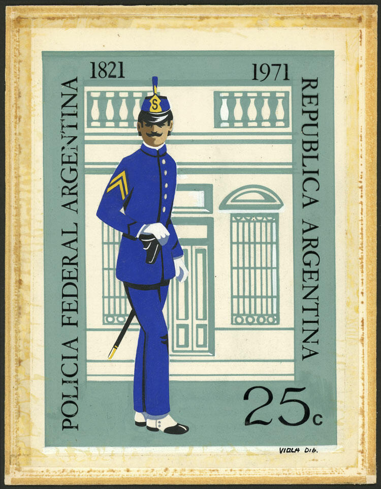 (GJ.1603), 1973 Police, original drawing by artist H. Viola, ...