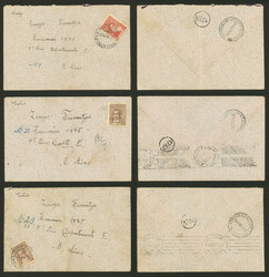 RARE POSTMARK AND RAILWAY TRAVELING PO: 3 Covers sent from "A. SAENZ" ...