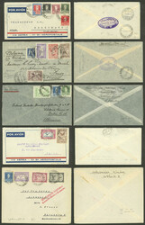 5 Airmail covers sent to Europa between July and November 1932 by ...