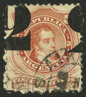 GJ.46, with VARIETY: very shifted overprint, rare