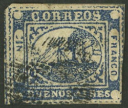 GJ.11, IN Ps. blue, with ponchito cancel, defects, VF front, very ...