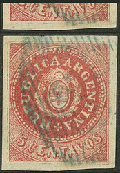 GJ.15b, 5c. with narrow C, with VARIETY: bottom frame line omitted, ...