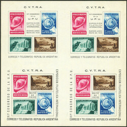 GJ.HB 6/7, block of 4 sheets (E + F), hinged, minor staining, low ...