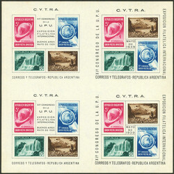 GJ.HB 6/7, block of 4 sheets (E + F), hinged, minor staining, low ...