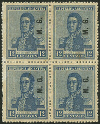 GJ.161, block of 4, 3 of them with WHEATLEY BOND wmk