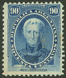 GJ.44, 90c. Saavedra, high value of the set, mint with gum, fine ...