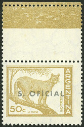 UNCATALOGUED LABEL: Puma 50c., printed on national paper with top ...