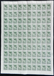 GJ.757, complete sheet of 100 stamps, VF