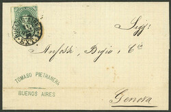GJ.50, franking an entire letter sent from Buenos Aires to Genova ...