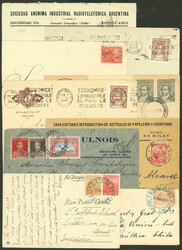 9 Covers or cards of years 1902 to 1954 with attractive postages and ...