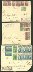 3 Fronts of registered covers sent from Cachari to Buenos Aires ...