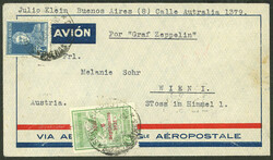 19/SE/1931 Buenos Aires - Austria, by ZEPPELIN: Cover franked with ...