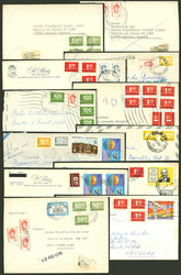 12 Covers used between 1976 and 1978, with interesting postages with ...