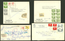 12 Covers used between 1976 and 1978, with interesting postages with ...