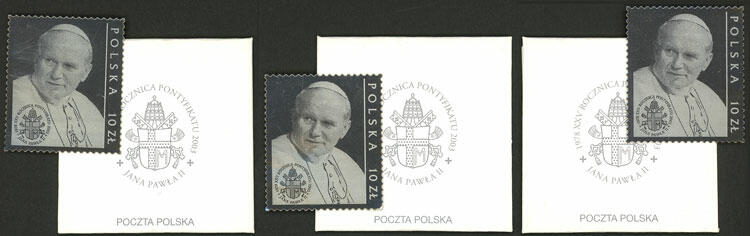 Sc.3669, 2003 Pope John Paul II 10Zl. silver, 3 MNH examples, VF ...