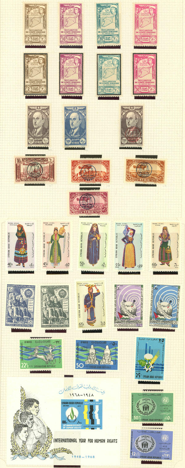 Collection on several album pages, with used or mint stamps (most ...