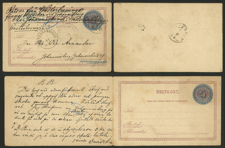 14 Old postal cards (postal stationeries), several used, one with the ...
