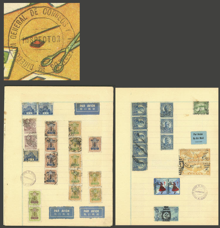 Notebook with many postage stamps taken from foreign CRASH COVERS, ...