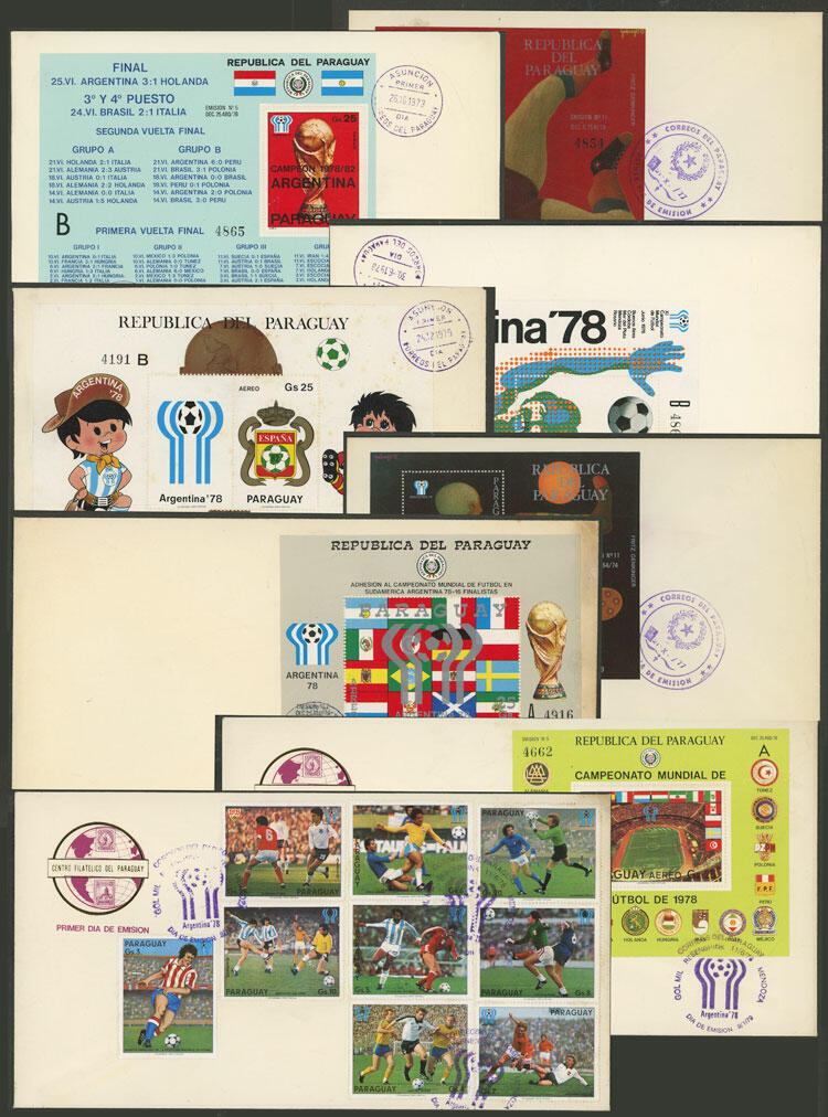 PARAGUAY: 8 FDC covers of years 1973 to 1979, all bearing sets and/or ...