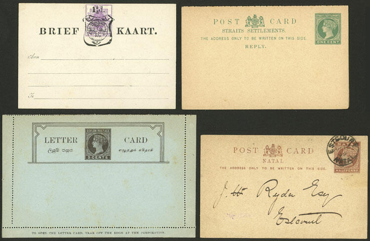 About 40 old postal stationeries of several countries, a few used, ...
