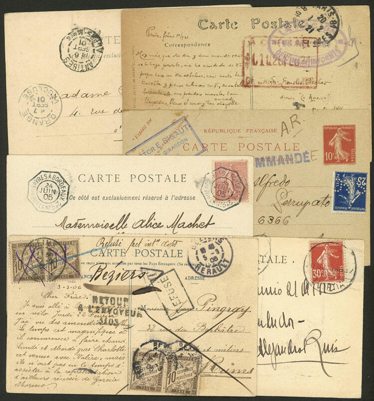 About 23 cards (postcards or postal cards) used between 1885 and 1922 ...