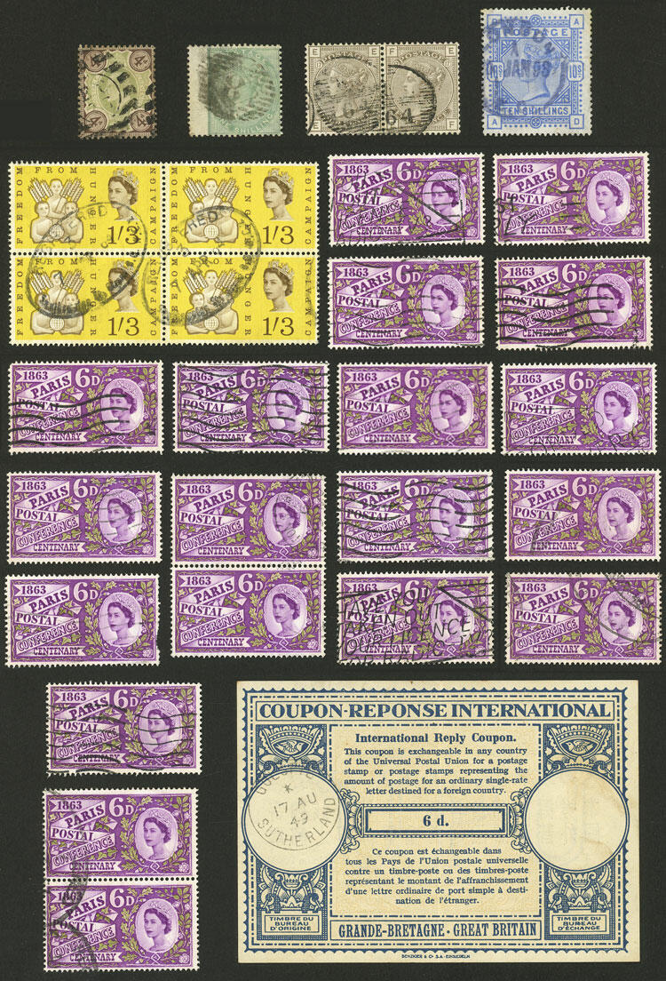 Varied lot with some old stamps of high value + a used block of 4 of ...