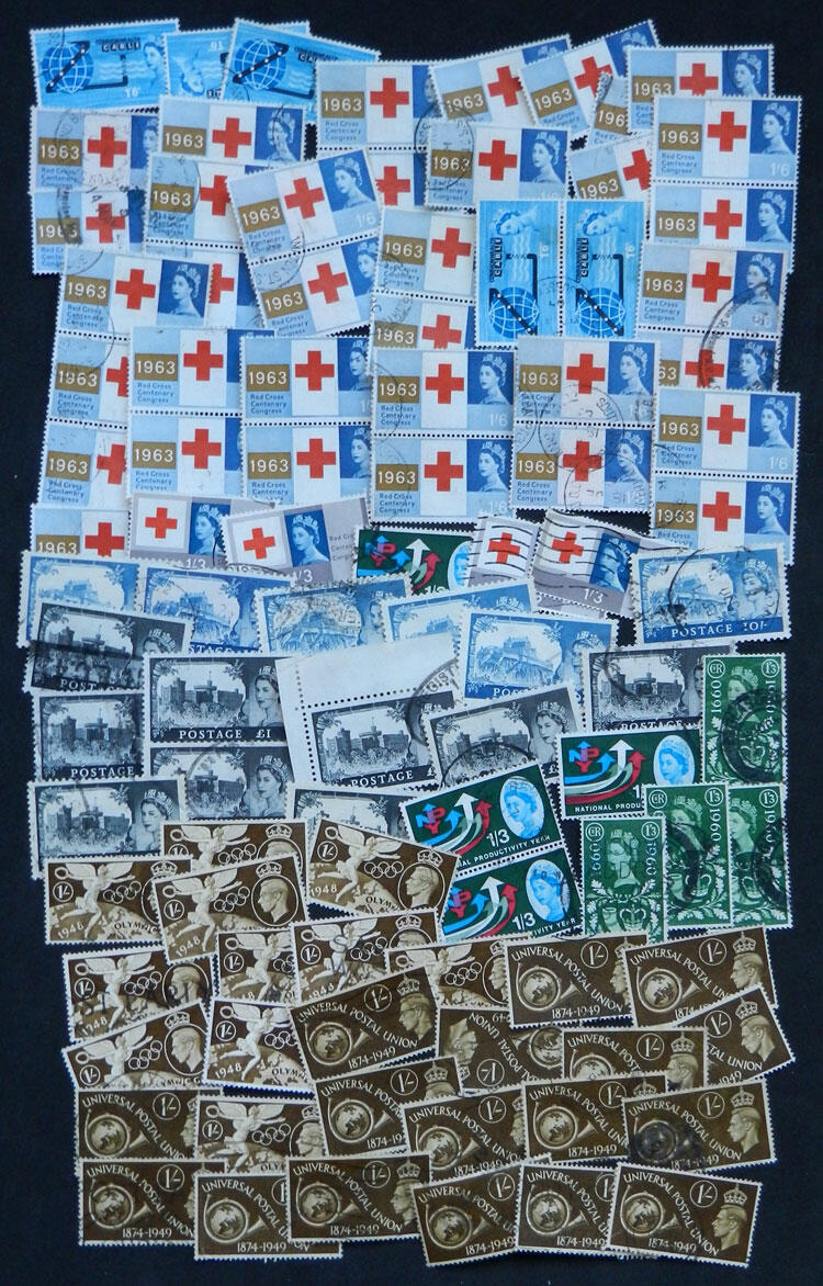 Box with THOUSANDS of commemorative stamps issued between 1935 and ...