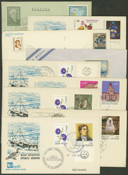 Over 80 covers or cards with handstamps and postmarks of the ...