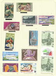 Collection on 13 album pages with many good stamps and complete sets, ...