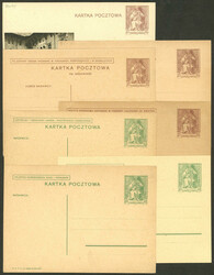 7 Postal cards of 1938, one of 15gr + 15gr. (with paid reply), VF ...