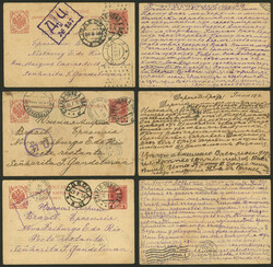 10 Postal cards sent to Brazil between 1915 and 1916, interesting ...