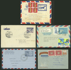 AEROGRAMS: 22 different, varied countries and periods, very fine ...