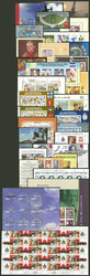 Approximately 32 souvenir sheets, booklets, etc., very thematic, MNH ...