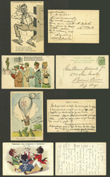 COMIC, CARICATURES: 14 Old postcards, fantastic, very fine general ...